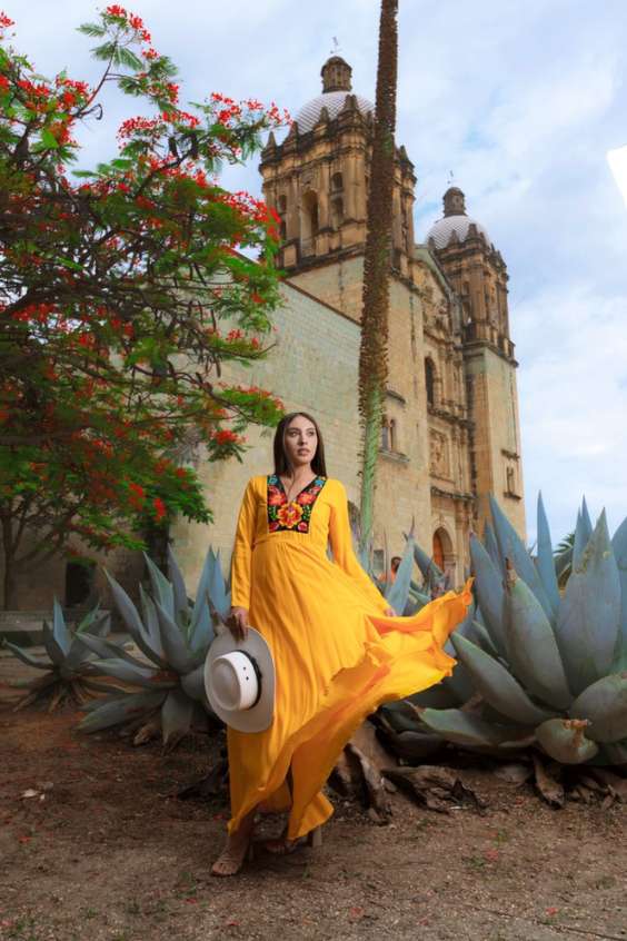 Traditional Mexican Dress -  Yellow Traditional Mexican Dress