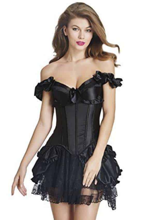 black corset dress - Sexy & Stylish Women Corset Bustier Plus Size Push up Gothic Corset Dress with Skirt