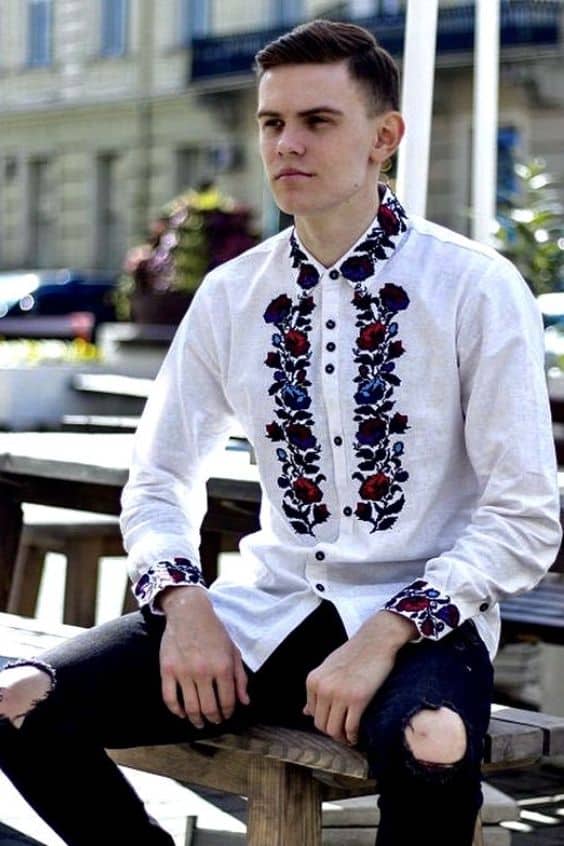 Men Mexican Dress Shirts - mexican style mexican Floral shirt