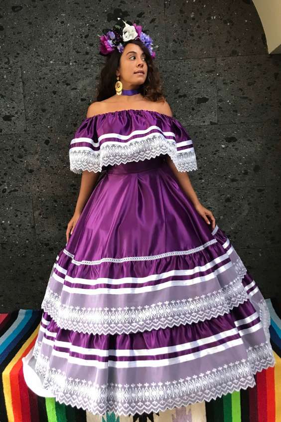 Mexican Dress Wedding - traditional Purlpe mexican wedding dress