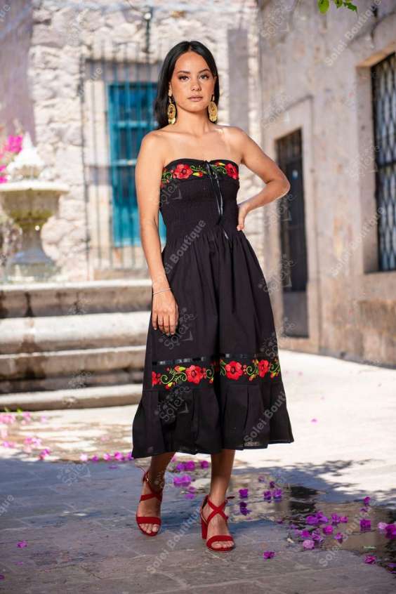 Mexican Embroidered Dress - jalisco traditional mexican dress