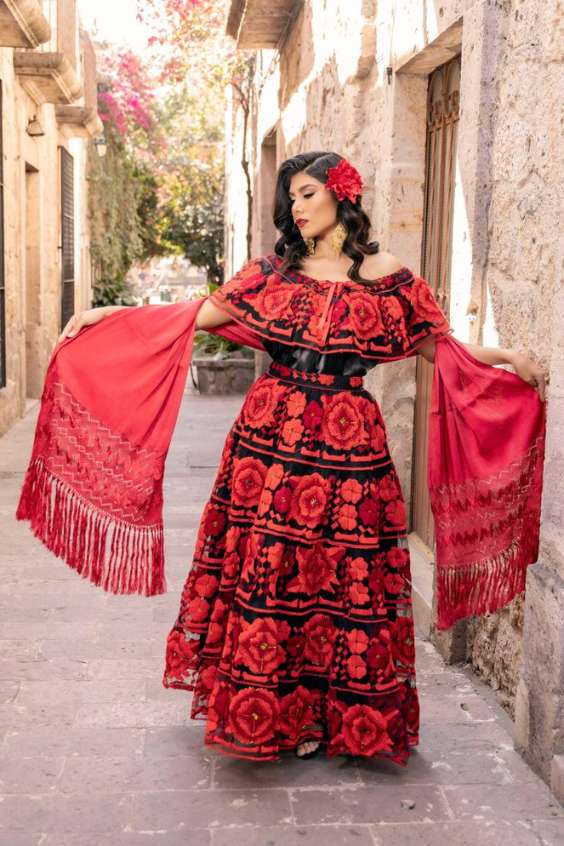 Mexican Embroidered Dress - elegant mexican embroidered dress