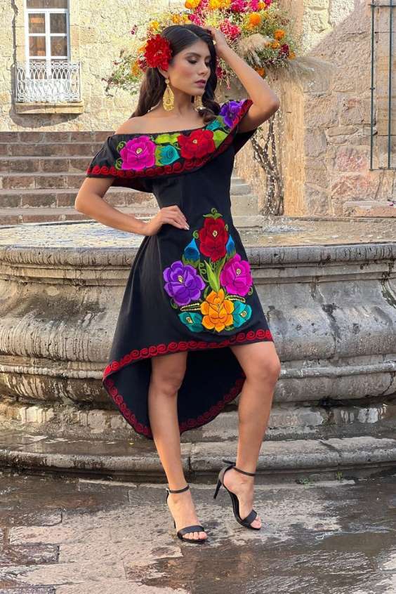 Mexican Embroidered Dress - formal mexican embroidered dress