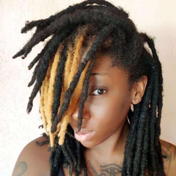 Wicks Hairstyle Women - Brown and Black wick dreads