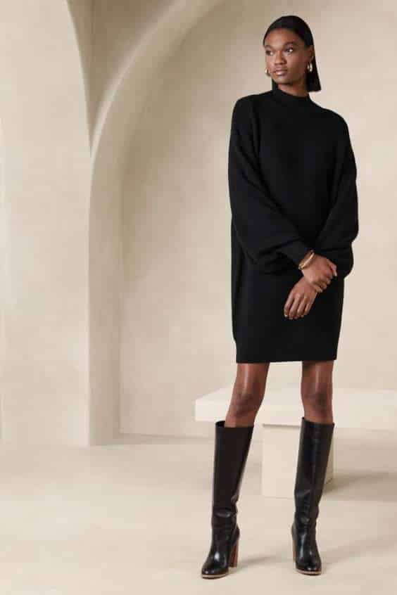 Landa Merino Sweater Dress Black