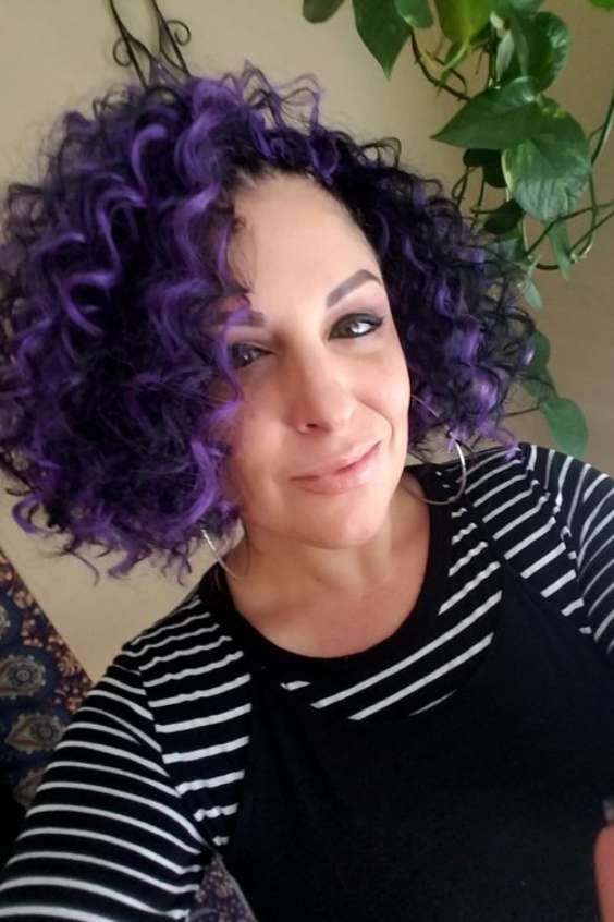 Black and Purple Hair Curly - natural curly hair purple highlights