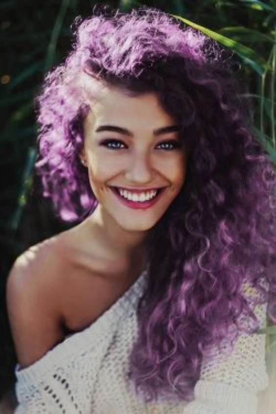 Black and Purple Hair Curly - light purple curly hair