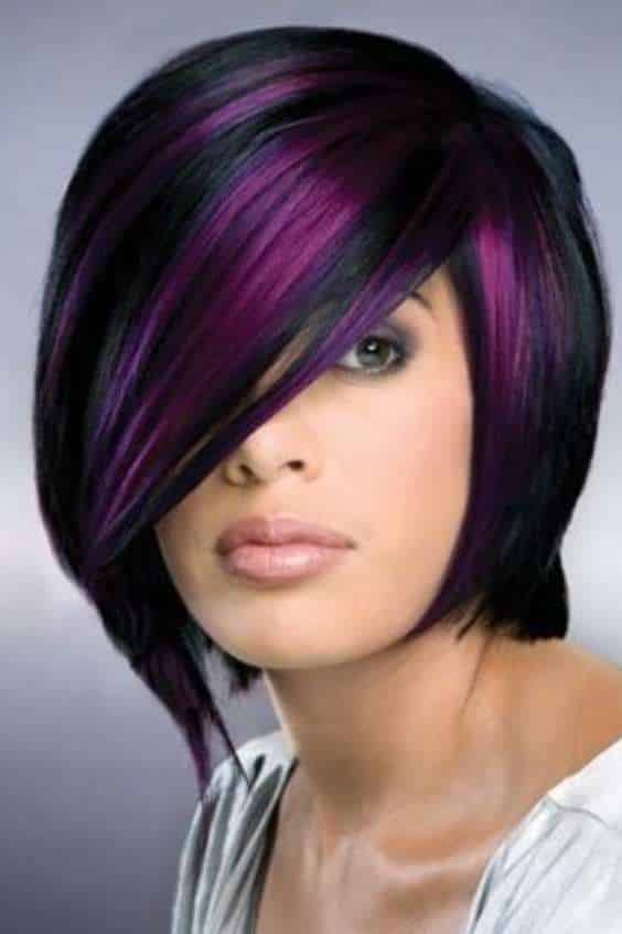 Black and Purple Hair Short - midnight purple dark purple short hair