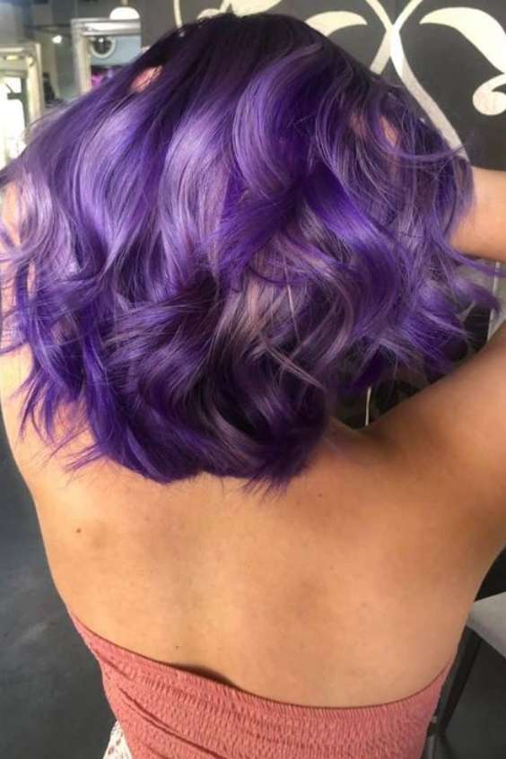 Black and Purple Hair Short - deep purple short dark purple hair