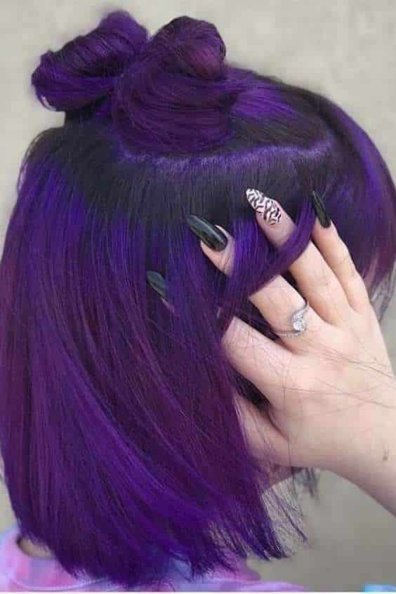 Black and Purple Hair Short - pixie short purple hair