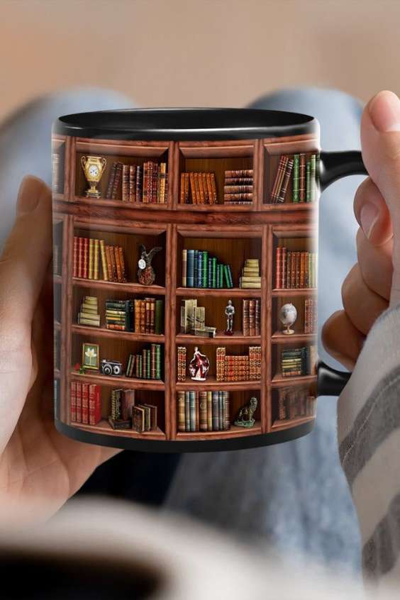 Library Book Shelf Mugs Book Mug Book Coffee Cup Gifts for Book Lovers