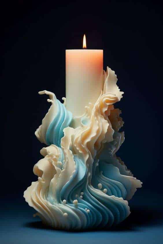 Sculptural Candle Inspired by The Ocean