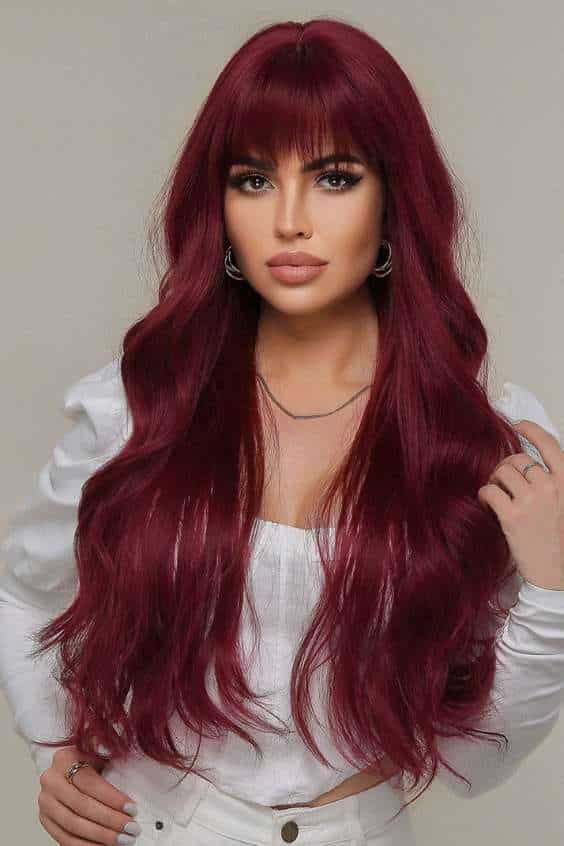 Long Black and Red Hair - black hair with red underneath