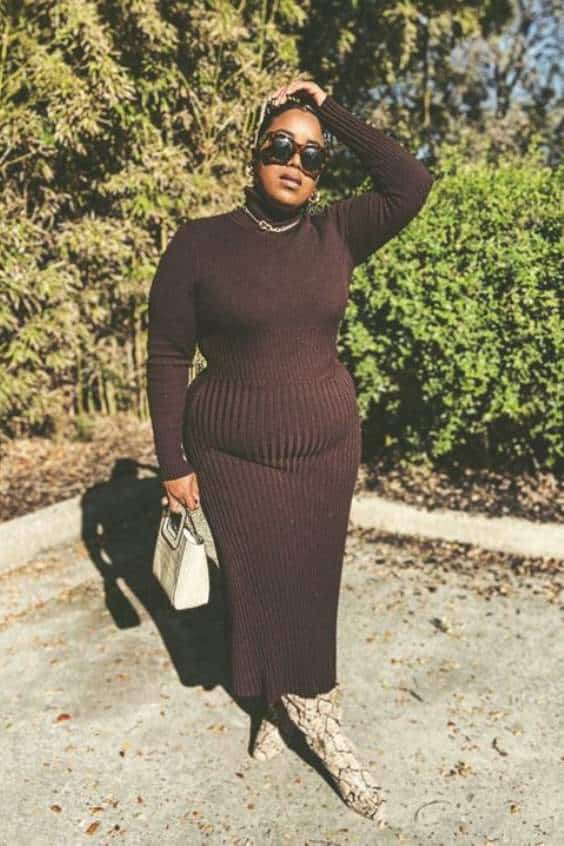 Plus Size Sweater Dress Outfit