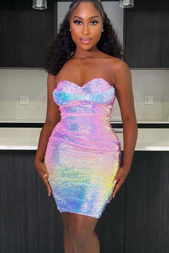 Rainbow Sequin Mini Dress