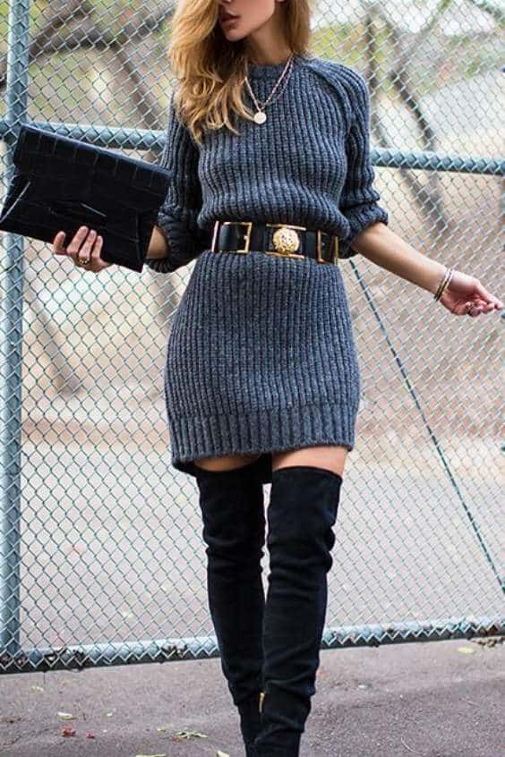 HOW TO STYLE A SWEATER DRESS FOR FALL