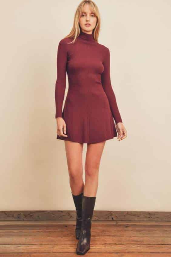 Brianna Flared Knit Sweater Dress