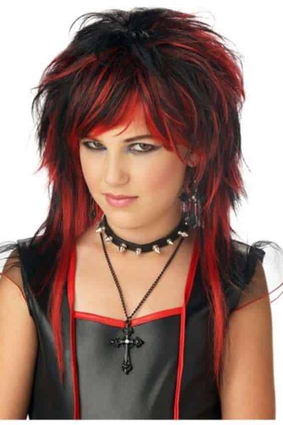 Short Black and Red Hair - gothic red and black short hair