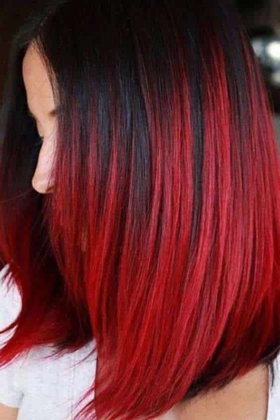 Short Black and Red Hair - ombre black and red hair