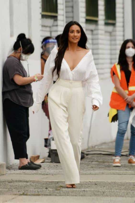 All-White Outfit for Revlon Shoot