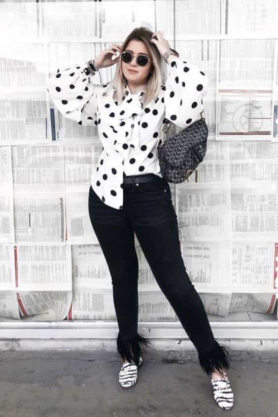 Polka dots white outfit