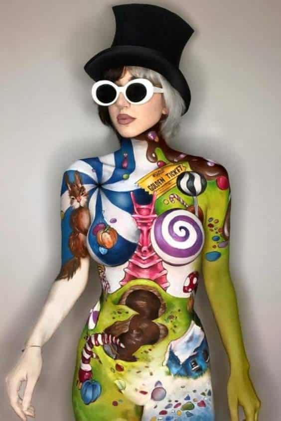 Wonka & the Chocolate Body Paint Art