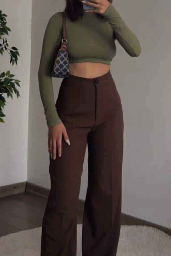 summer green brown outfit