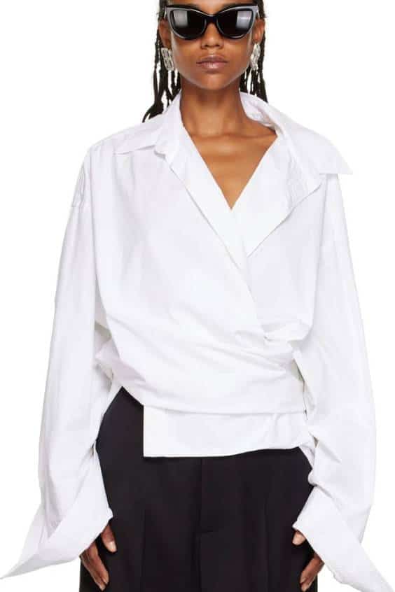 Balenciaga White Wrap Shirt