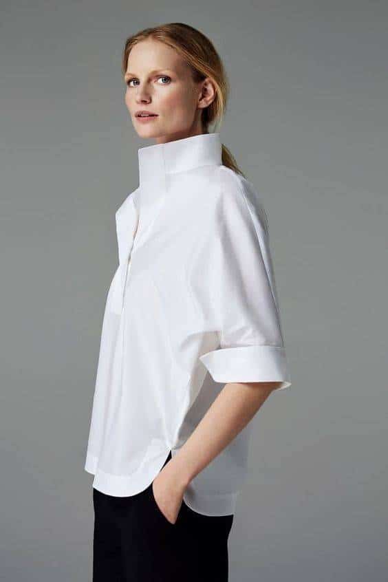 Long Collar White Shirt