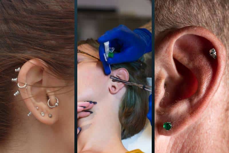 Ear piercing - Upper Ear piercing - Lower Ear piercing