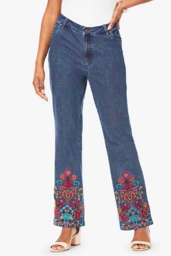 Embroidered Bootcut Jean