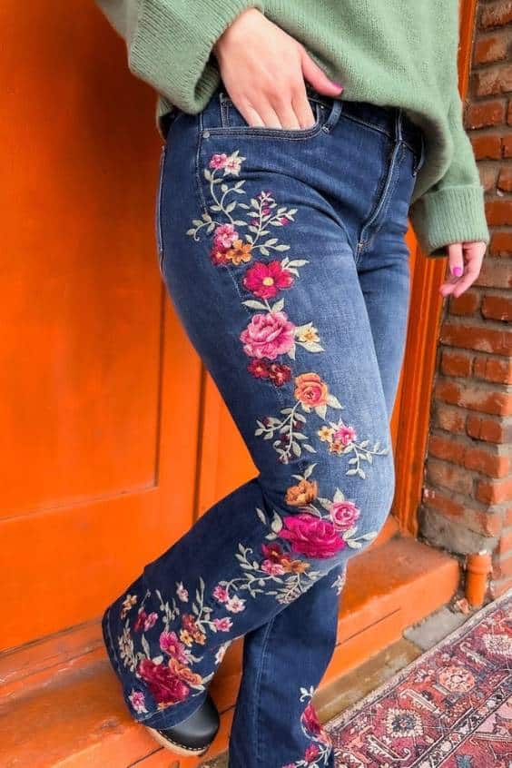 Wyatt Embroidered Boot Cut Jean