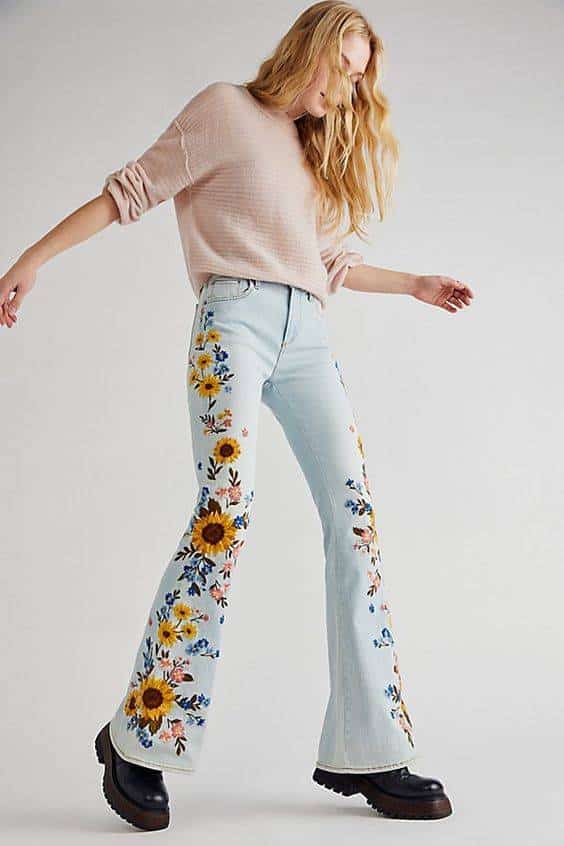 Driftwood Farrah Embroidered Flare Jeans