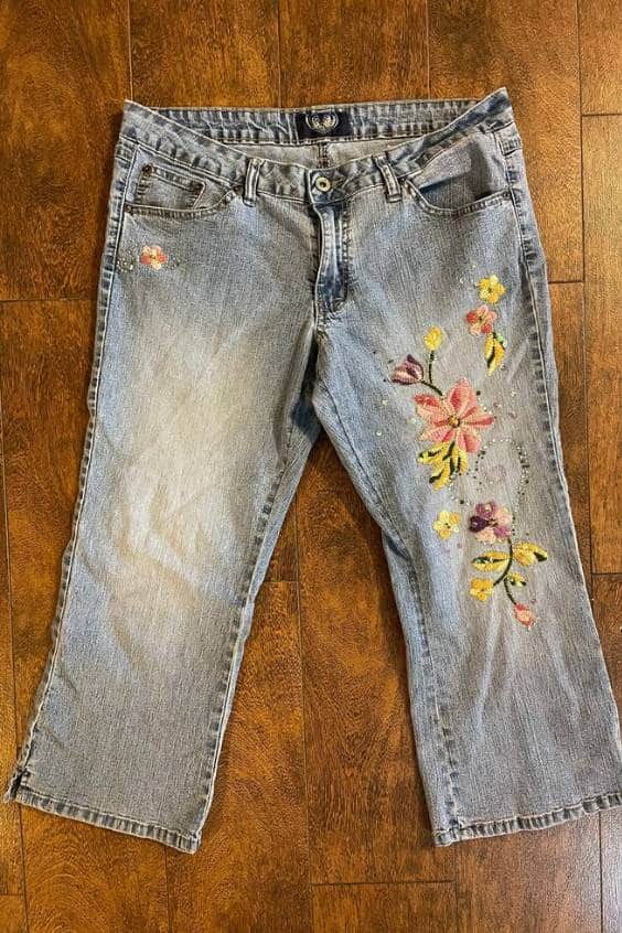 Vintage y2k embellished Angels jeans capri ankle womens