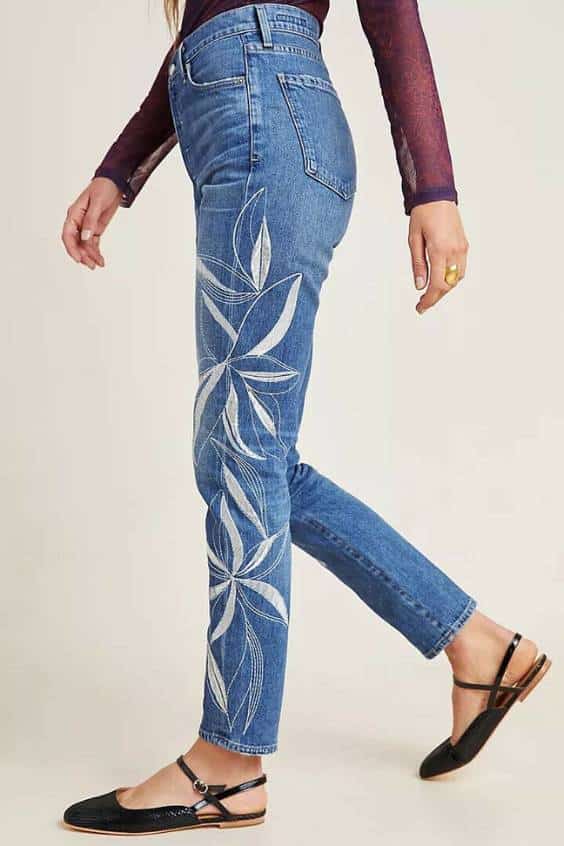 Ultra High-Rise Slim Jeans Embroidered