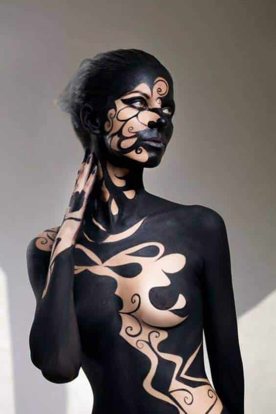 Black Body Art Bodypainting