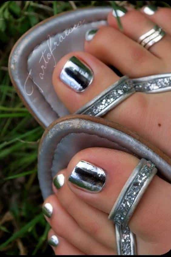 Silver chrome toes