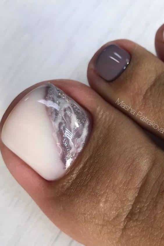 Purple Marble Toe Nail Designs