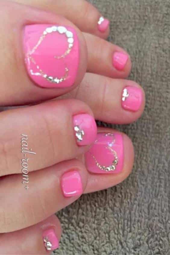 Heart Toe Nail Designs