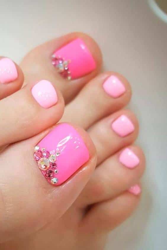 Baby Pink Toe Nail Designs