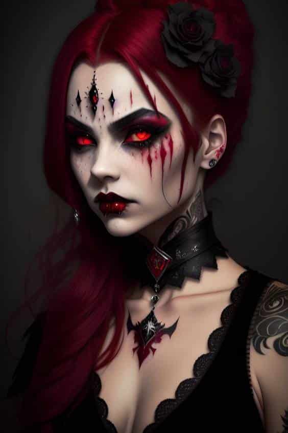 Look Vampire with Red Hairs