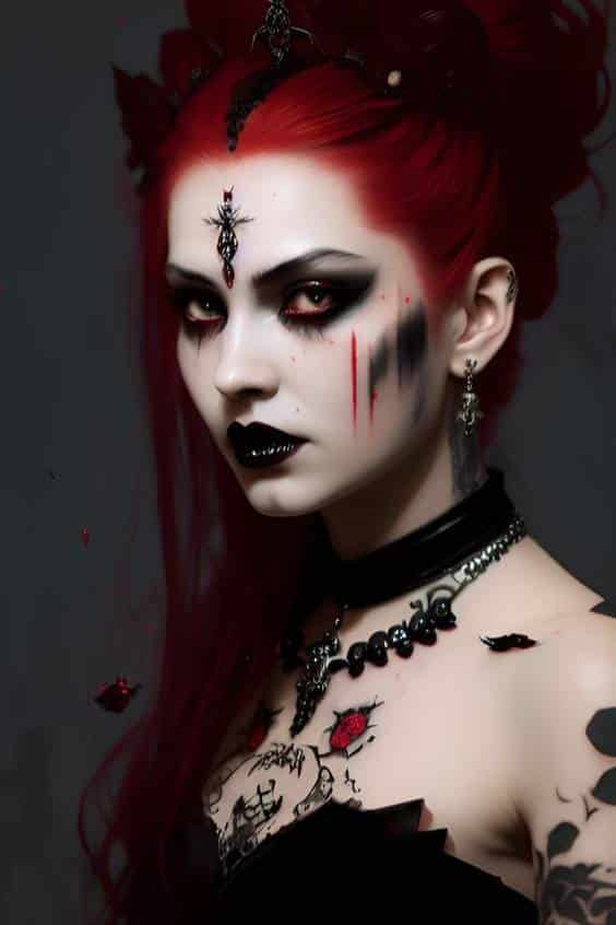Look Vampire with Red Hairs