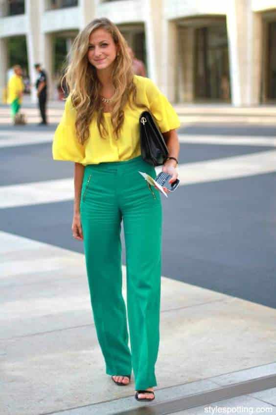 Stylish Yellow and Green Outfit