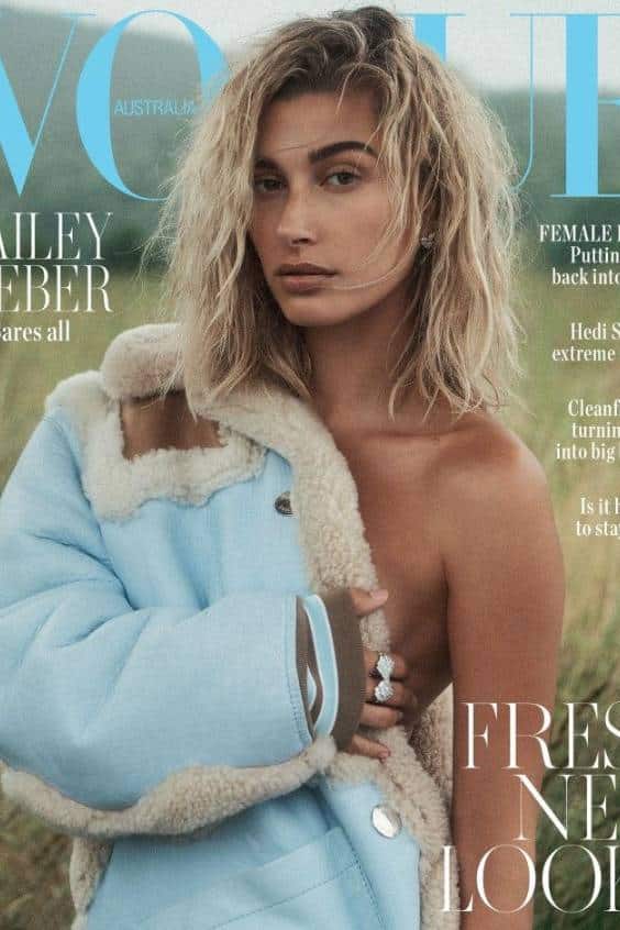 hailey bieber - appearance in Vogue occurred in January 2015