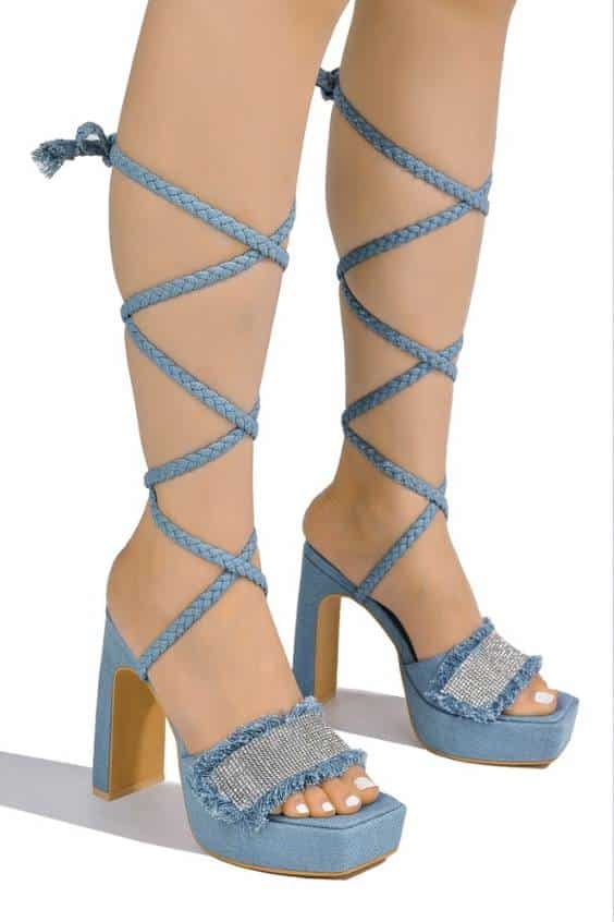 Light Blue Strappy Heels