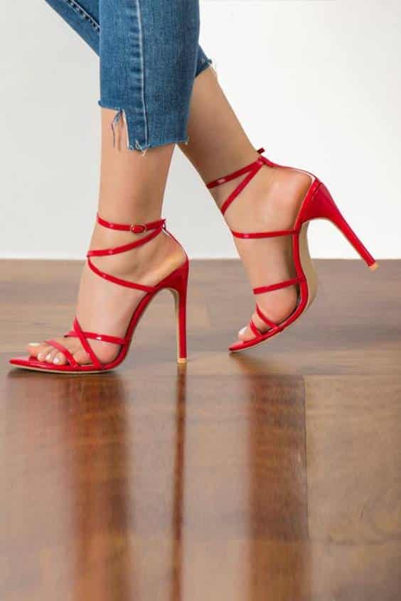 Minimalist Stiletto Heeled Strappy Sandals