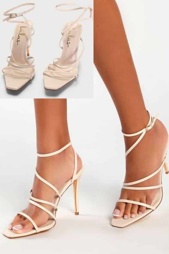 Almond Strappy High Heel Sandals